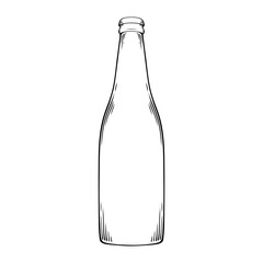 vector line art handdraw illustration of a glass bottle