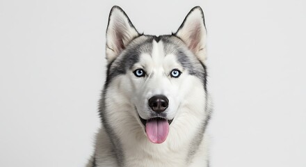 Fototapeta premium Close-Up Portrait of Husky with Alert Expression 