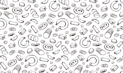 Meat production. Vector drawing food