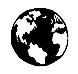 Obraz premium Vector drawing. Earth planet icon