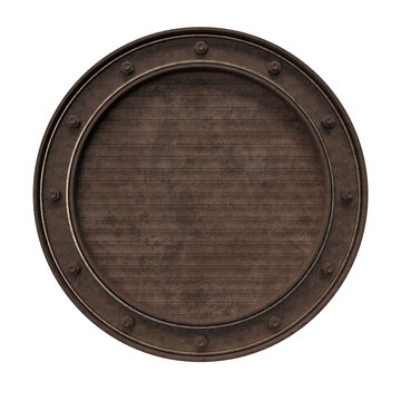 Rusty Brown Metal Label Frame with Industrial Bolts in 3D Render