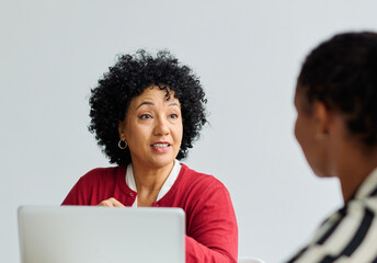 business meeting businesswoman woman young office presentation colleague laptop seminar conference businessperson asian japanese discussion