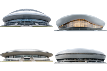 Modern Stadium with Oval Roof