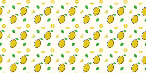 playful scatter seamless pattern with lemon