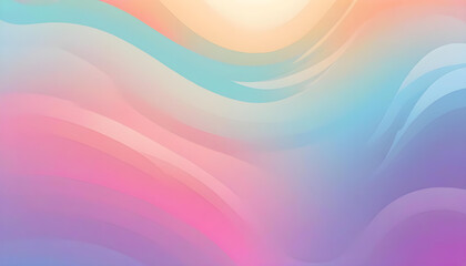 Fototapeta premium A soothing abstract illustration with smooth, flowing wave patterns in pastel shades, ideal as a backdrop.