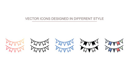 Party Banner icon design with white background stock illustration