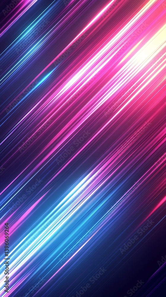 Poster An abstract background of colorful neon light streaks creating a dynamic movement and vibrant atmosphere : Generative AI