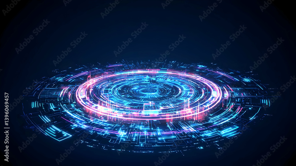 Poster abstract glowing circle pattern design