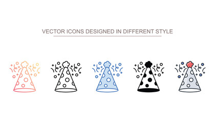 Party Hat icon design with white background stock illustration