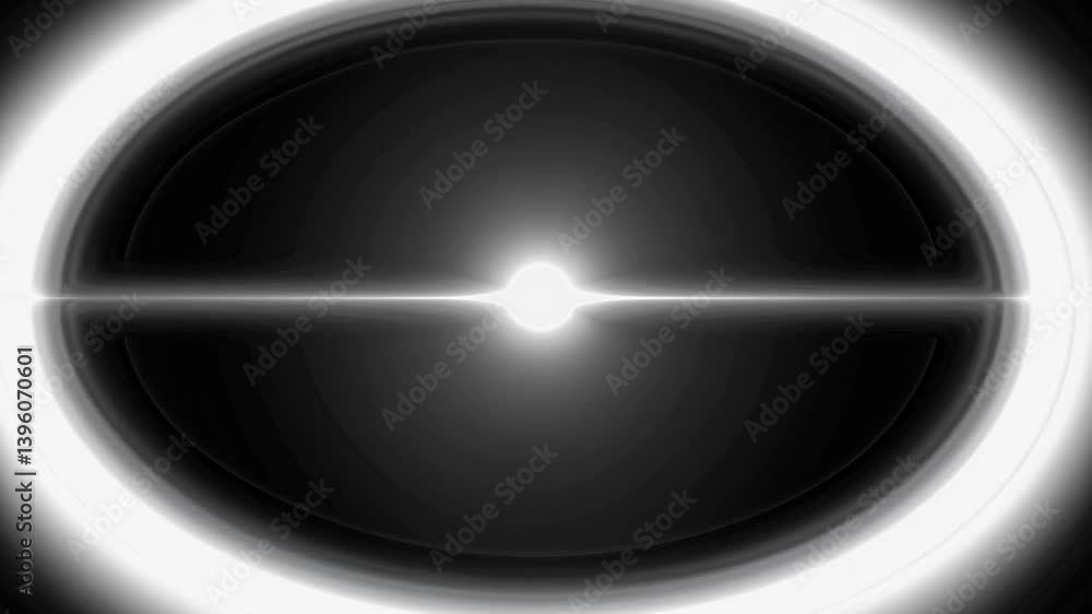 Poster oval light expands and contracts, creating a pulsating effect, while the intensity gradually decreas