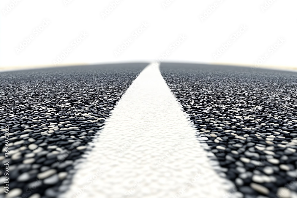 Poster Close Up of an Empty Highway with a White Center Line and Minimalist Background : Generative AI