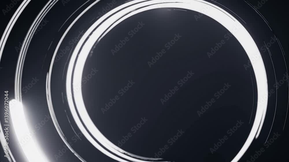 Aufkleber circular light streaks rotating on a black background create a mesmerizing visual effect, perfect fo