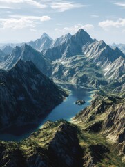 Obraz premium Mountainous Landscape with Lake