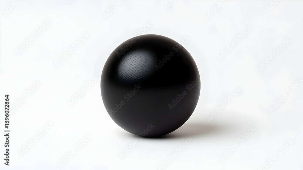 Poster black sphere with subtle texture on white background