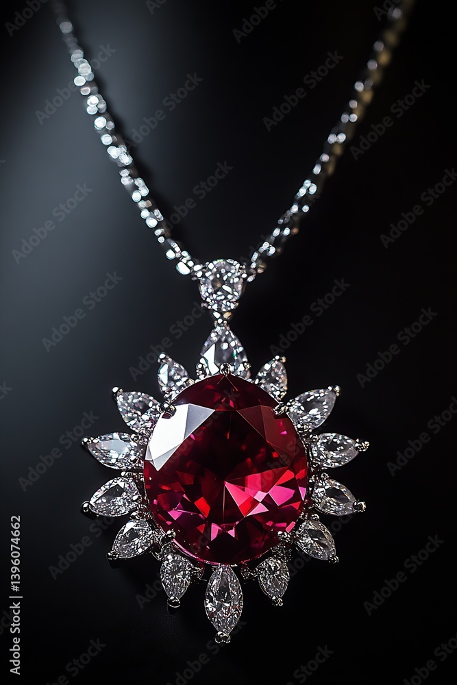 Aufkleber gorgeous ruby pendant necklace shimmering under soft lighting showcasing its exquisite design and cr