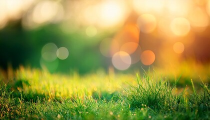 Obraz premium Nature Green Orange Abstract defocused background