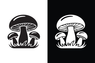 Mushroom icon vector on White Background ,Vector Art Illustration on white background.