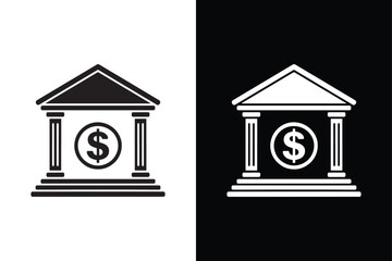 Bank icon vector on White Background ,Vector Art Illustration on white background.