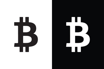 Bitcoin icon vector on White Background ,Vector Art Illustration on white background.