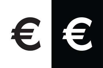 Euro icon vector on White Background ,Vector Art Illustration on white background.