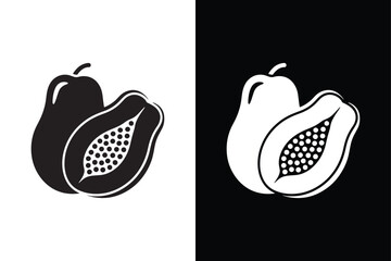 Papaya fruit icon vector on White Background ,Vector Art Illustration on white background.