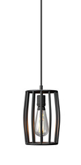 Vertical Bar Pendant Lamp with Cage Design in 3d render