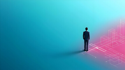 Businessman Looking At Digital Transformation Opportunity