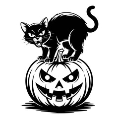 Halloween, Halloween design, Halloween silhouette, Halloween SVG, spooky SVG, spooky design, spooky cat, spooky bat, Halloween cat, Halloween bat, bat silhouette, cat silhouette, pumpkin stencil, pump