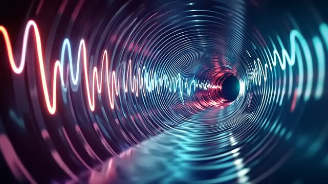 Abstract Light Patterns in a Tunnel Creating a Futuristic and Dynamic Visual Experience