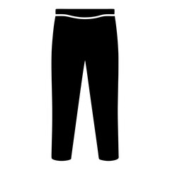 Simple Black Pants with White Waistband A Minimalist Clothing Icon