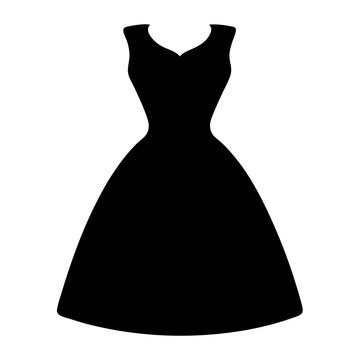 Elegant Black Sleeveless Vintage Dress Silhouette Illustration
