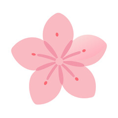 Fototapeta premium Emotional illustration with lucky four-leaf clover, lovely sunflowers and springtime cherry blossoms – a cute collection of designs with nature and happiness