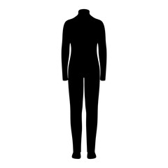 Black Silhouette of a Person Wearing a Turtleneck and Long Pants