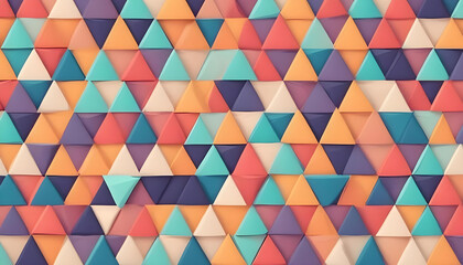 Fototapeta premium An eye-catching, colorful abstract pattern featuring a repeating triangular design.