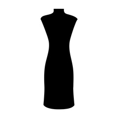 Black Dress Mannequin Silhouette Fashion Design Template