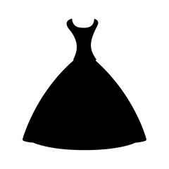 Elegant Black Ball Gown Silhouette Illustration Graphic Design