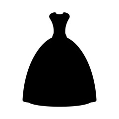Black Ball Gown Silhouette Elegant Formal Dress Fashion Design Illustration