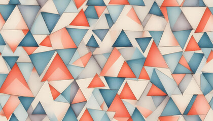 Fototapeta premium A beautifully arranged abstract pattern composed of various colored triangles in mosaic style.