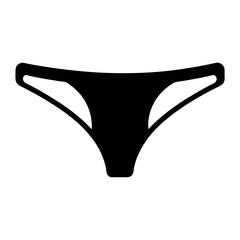Simple Black Silhouette of Womens Underwear Panties