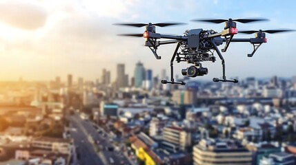 AI-powered drone traffic management, optimizing air traffic flow in smart cities