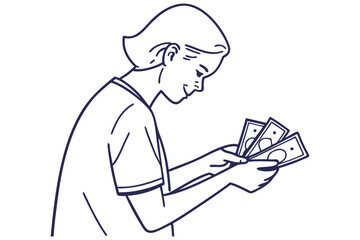 Money Counting Concept White Background