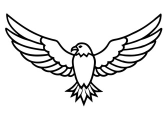 Obraz premium Soaring Freedom: A simplified illustration of an eagle, its wings outstretched, symbolizing power, freedom, and majesty. Ideal for conveying strength and aspiration.