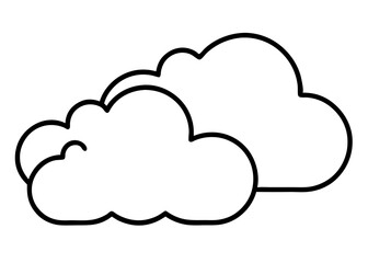 Fototapeta premium Cloud Silhouette: A simple, yet evocative outline of fluffy clouds, symbolizing weather, hope, and the boundless sky.