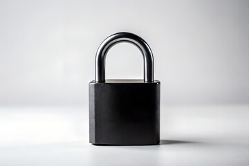 Fototapeta premium Isolated Black Padlock Security Concept On White Background Protecting Confidentiality And Safety Symbolizing Trust And Protection Key To Privacy, padlock, security, black, lock, safety, protection