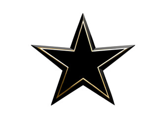 Obraz premium Celestial Radiance: A minimalist, high-angle shot captures a meticulously crafted black star, highlighted with subtle gold accents, floating in the void.