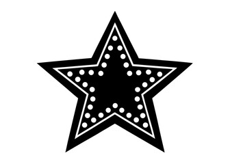 Obraz premium Starry Silhouette: A bold, graphic representation of a star, outlined in a strong black with carefully placed dot illumination, suitable for design.