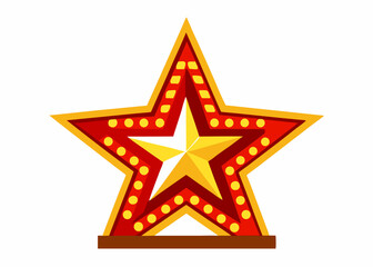 Obraz premium Shining Bright: A captivating depiction of a star adorned with dazzling lights, emanating an aura of allure.