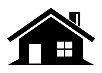 Minimalist Home Icon: A clean, minimalist silhouette of a house, perfectly embodies the essence of home and property ownership, with sharp lines, creating a sense of structure and simplicity.
