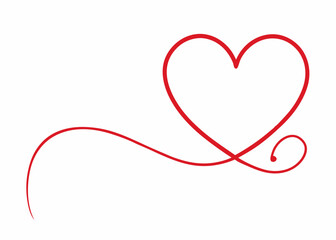 A Delicate Embrace: A simple yet elegant heart shape, a testament to love and affection, is beautifully rendered in a flowing line art style.
