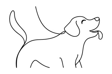 Minimalist Dog Line Art Illustration Canine Friend Simple Pet Design Graphic Drawing